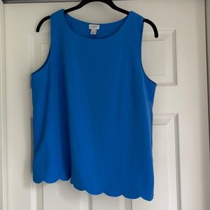 JCrew Scalloped Tulip Back Sleeveless Top